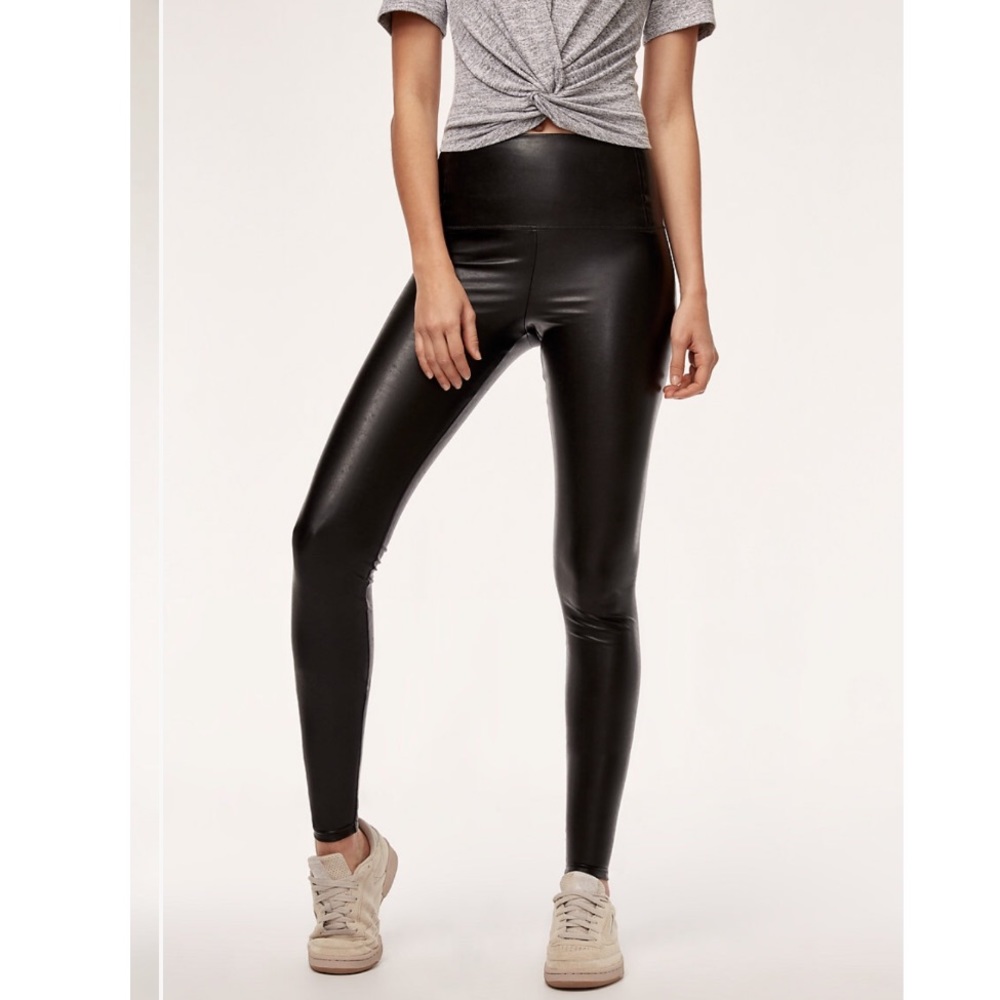 Aritzia NEW Faux Leather Black Pants